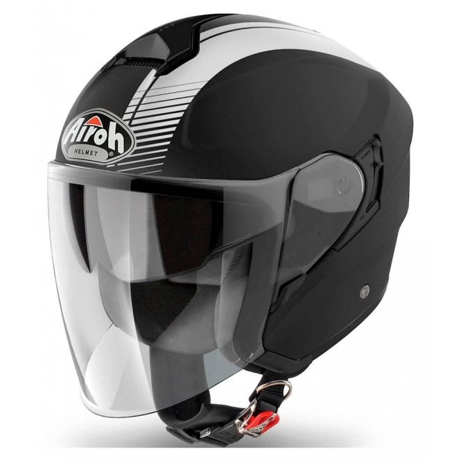 Airoh Helmet Hunter Jet Simple Matt Black Open Face Thermoplastic HRT Shell