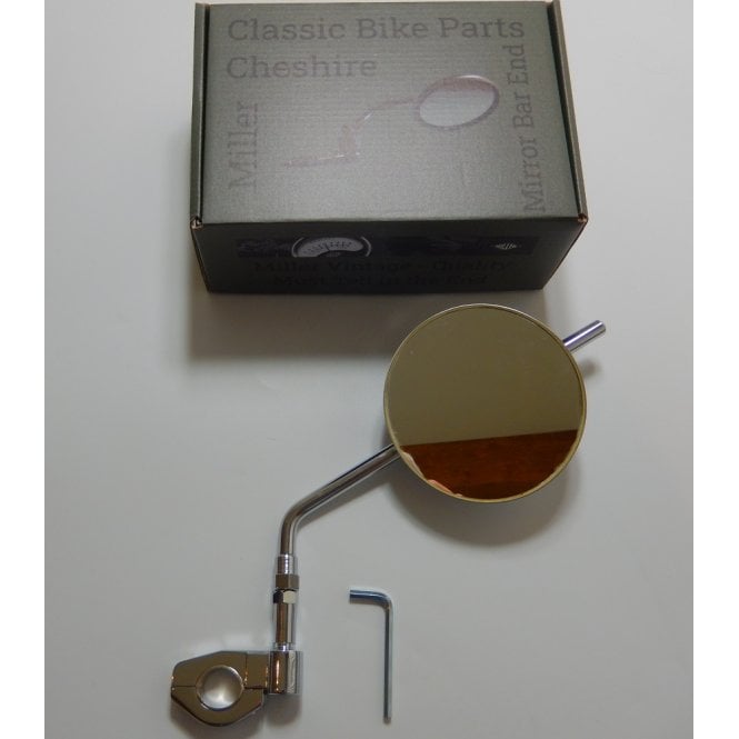 Classic Bike Parts Cheshire Classic Bike Parts Cheshire Universal Miller Clamp-on Mirror Polished Stainless Steel Round Fits 7/8