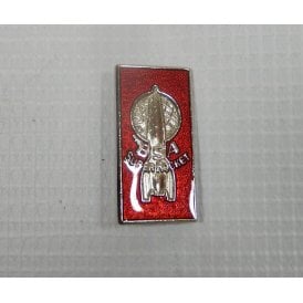 Classic Motorcycle BSA Super Rocket Pin Badge Finished in Chrome & Red Enamel