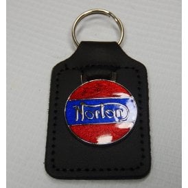 Classic Motorcycle Norton Leather Backed Key Fob & Logo For Classic Motorcycle