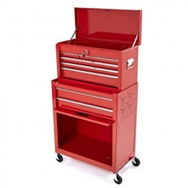 Red Rolling Tool Cabinet With Top Chest