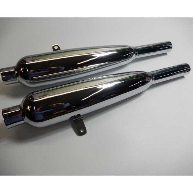 Triumph Triumph 6T, T100, T110 Silencers (Pair) Fit Models 1958 On Made in England