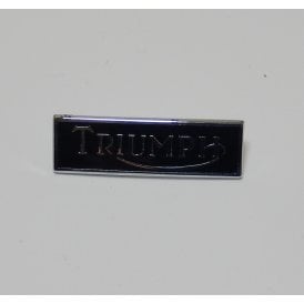 Triumph Pin Badge Black Enamel & Chrome for Classic Motorcycle Made in UK