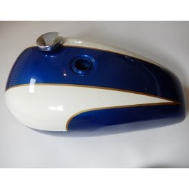 Triumph T140 Fuel Tank Blue & White Finish With Gold Lining Fully OEM No 83-4772