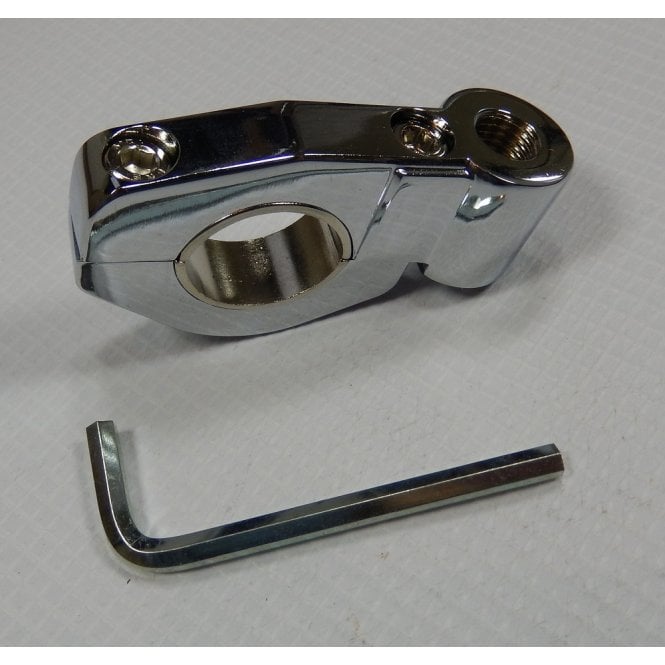 Universal Chrome Mirror Clamp For 7/8" & 1" Handlebars 10mm Mirror Fixing