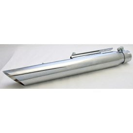 Universal Slash Cut Silencer Chrome 19" Long Fits Down Pipes 1 /12" - 1 5/8"